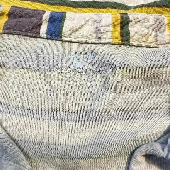 Patagonia Rhythm Skipper Short Sleeve Polo Shirt Men’s Size Large V-neck Vintage - Picture 4 of 7